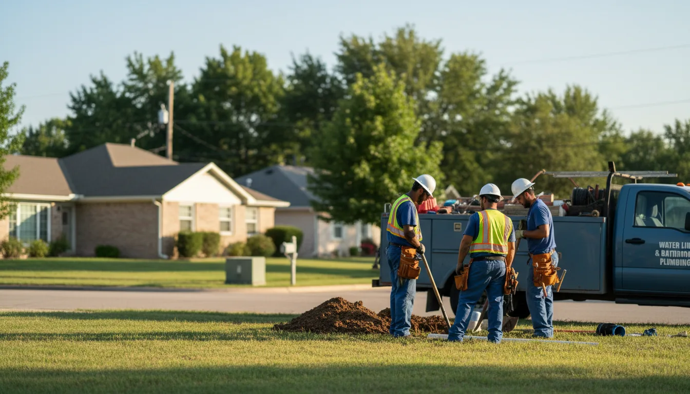 Residential water line and bathroom plumbing service in Grannis, AR